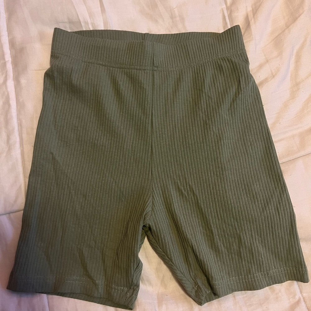 sage green biker shorts size Small